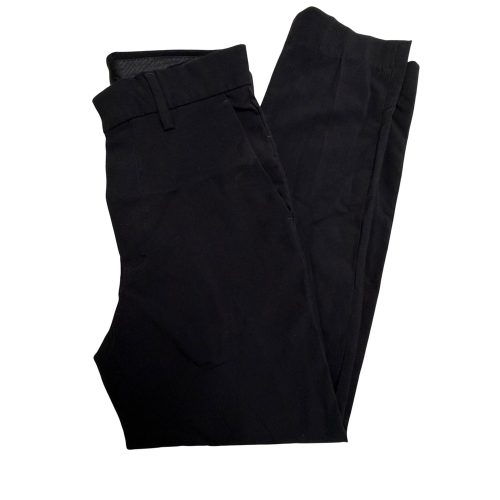 Alexander Julian Mens Slim Fit Dress Pants Black 28x30 Flat Front Trousers